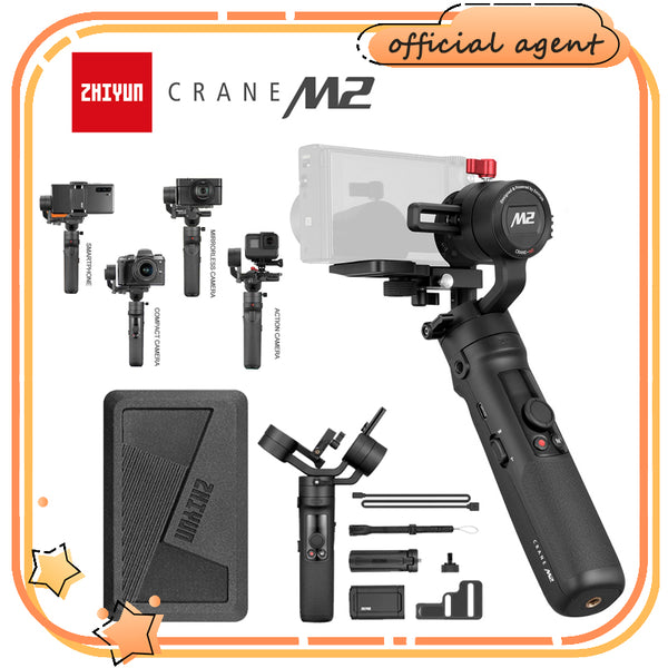 E-electronic XINPU ZHIYUN Crane M2 3-Axis Gimbals Handheld Stabilizer for Mirrorless Compact Action Cameras Phone Smartphones iPhone 11