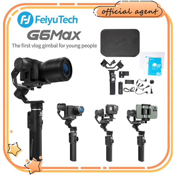 E-electronic XINPU FeiyuTech Feiyu G6 Max 3-Axis Handheld Gimbal Stabilizer for SONY Canon Mirrorless Pocket Action Camera GoPro Hero 8 7 6 5 phone