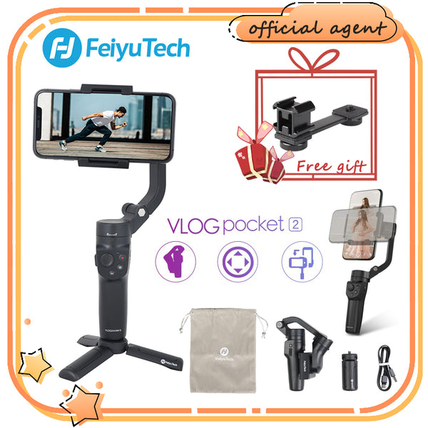 E-electronic XINPU FeiyuTech Vlog Pocket 2 MINI Handheld Smartphone Gimbal Stabilizer selfie stick for iPhone 11 XS XR iphone 8 7, HUAWEI P30 pro