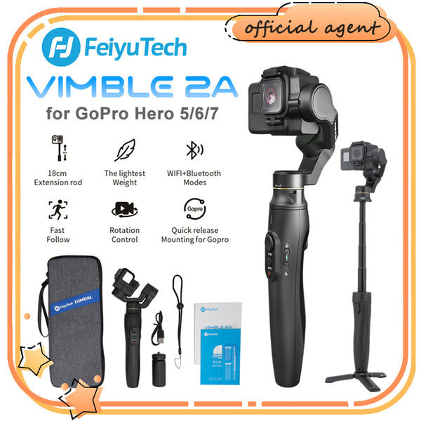 E-electronic XINPU FeiyuTech Feiyu Vimble 2A Action Camera Gimbal Handheld Stabilizer with 180mm Extension Pole for Gopro Hero 6 7 8