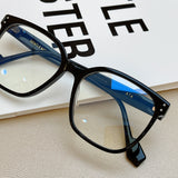 S-sunglasses New Fashion Oversized Square Black Frame Eyewear  Gentl Monster For Ata Acetate Frame Eyeglasses UV Spectacles Plain Replaceable Lens Blue Light Glasses with Myopia Frame for Men Women
