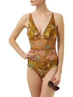 D-clothing Zimmermann Women's Ruffled One Piece Swimsuit Solid Adjustable Strap Bathing Suits Swimwear