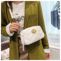 L-package GC Marment Style ‎448065 matelassé Mini Bag PU Leahter Elegant Quilted Shoulder Bag Stylish Crossbody Bag Square Tote Bag