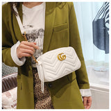 L-package GC Marment Style ‎448065 matelassé Mini Bag PU Leahter Elegant Quilted Shoulder Bag Stylish Crossbody Bag Square Tote Bag