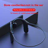 E-electronic MD04 Wireless Stereo Headset Bone Conduction Headphone Bluetooth 5.0 Noise Reduction Sport Music Earbuds Waterproof Earphone Bluetooth Headphone Black Technology Open Ear Wireless Headphone Sports Waterproof Earphone Handsfree Mic