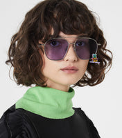 S-sunglasses Gentle Monster WOOGIE Women Retro Metal Frame Mirrored Sunglasses Oversized Cat Eye Glasses eyewear