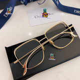 S-sunglasses Dior Anti-blue Light Men Computer Eyeglasses Double Frame For stellaire3 Fashion Square Metal Glasses For Stellaire3 Frame Classic Women Myopia Optics Eye Glasses Retro Eyeglass Big Square Flat Mirror Female