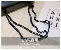 L-package 22-14-10cm Women Purse Clutch Small Crossbody Shoulder Bag with Chain Strap