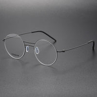 Men Glasses Frame 5518 Denmark Titanium No Screw Korea Optical Ultra-light Business Round Prescription Diopter For Reading