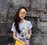 S-sunglasses t.h.e w.i.z & t.h.e o.w.n.e.r Oversized Square Gradient Mirror lens Rimless Sunglasses