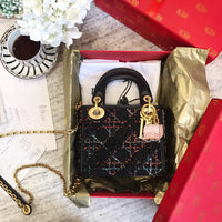 H-bag LADY Dior LAMBSKIN Tassels BAG AL-2000 Mini：17cm Medium：24cm