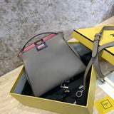 H-bag Fendi PEEKABOO ESSENTIALLY Blue leather bag  27cm NO.8BN302