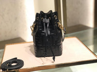H-bag Fendi MON TRESOR Black leather mini-bag 12*18*10cm