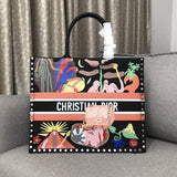 H-bag Dior BOOK TOTE BAG IN EMBROIDERED CANVAS 42x32x15cm