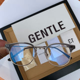 S-sunglasses 2021 Gentle Anti Radiation Glasses For Alio With White Round Case Retro Round Glasses Frame Anti Blue Light Eyeglasses Round Oversized Antiradition Replaceable Lens in Full Metal Frame Computer Eyewear for Women and Men