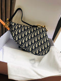 H-bag Dior OBLIQUE SADDLE BAG Saddle bag in blue Oblique jacquard canvas, calfskin leather details 25.5×20×6.5cm