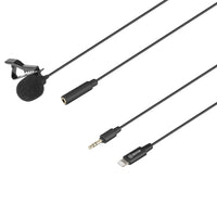 E-Electronic BOYA BY-M2 Clip-on Lavalier Microphone Mini Wired Condenser Microphone Mic for iOS devices