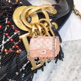 H-bag LADY Dior LAMBSKIN Tassels BAG AL-2000 Mini：17cm Medium：24cm