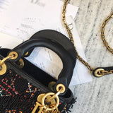 H-bag LADY Dior LAMBSKIN Tassels BAG AL-2000 Mini：17cm Medium：24cm