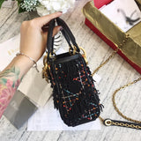 H-bag LADY Dior LAMBSKIN Tassels BAG AL-2000 Mini：17cm Medium：24cm