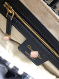 H-bag Dior OBLIQUE SADDLE BAG Saddle bag in blue Oblique jacquard canvas, calfskin leather details 25.5×20×6.5cm