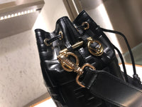 H-bag Fendi MON TRESOR Black leather mini-bag 12*18*10cm