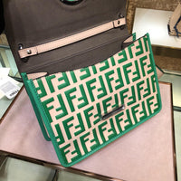 H-bag Fendi KAN I F Brown leather bag