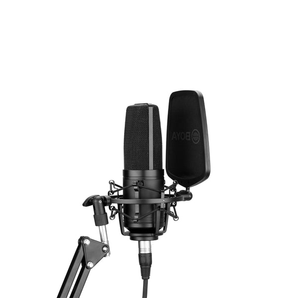 E-Electronic BOYA BY-M1000 Condenser Microphone Large Diaphragm 3 Polar Patterns for Singer Songwriter Podcaster Voiceover Artist Studio Mic