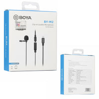 E-Electronic BOYA BY-M2 Clip-on Lavalier Microphone Mini Wired Condenser Microphone Mic for iOS devices