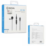E-Electronic BOYA BY-M2 Clip-on Lavalier Microphone Mini Wired Condenser Microphone Mic for iOS devices