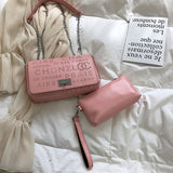 L-package Women's Genuine Leather Quilted Chain Bag Shoulder Handbags Purse flap bag Calfskin Eyele Tweed Silver Tone Metal