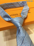 A-accessories Louis Vuitton Men's Silk Tie and Pocket Square Woven Formal Tie Cufflink Set Solid Neckties