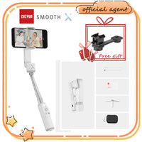 E-electronic XINPU ZHIYUN SMOOTH X Selfie Stick Tripod Smartphone Gimbal Bluetooth Adjustable 2-Axis Stabilizer gray/white For Phone Xiaomi iPhone Samsung