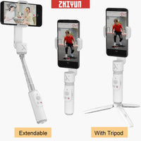 E-electronic XINPU ZHIYUN SMOOTH X Selfie Stick Tripod Smartphone Gimbal Bluetooth Adjustable 2-Axis Stabilizer gray/white For Phone Xiaomi iPhone Samsung