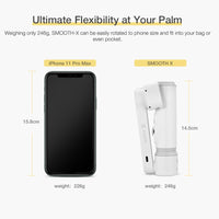 E-electronic XINPU ZHIYUN SMOOTH X Selfie Stick Tripod Smartphone Gimbal Bluetooth Adjustable 2-Axis Stabilizer gray/white For Phone Xiaomi iPhone Samsung