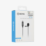 E-Electronic BOYA BY-M3 Phone Digital Lavalier Microphone for iPad Pro Mac PC HUAWEI OPPO VIVO Xiaomi Redmi 8 Android Type-C Smartphone Vlog