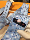 A-accessories Louis Vuitton Men's Silk Tie and Pocket Square Woven Formal Tie Cufflink Set Solid Neckties
