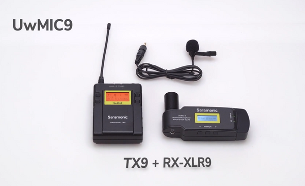 E-Electronic Saramonic UwMic9 Kit7 UwMic9 TX9+RX-XLR9 Wireless Lavalier Microphone with Transmitter & XLR Battery Grip XLR Receiver for Camera Camcorder
