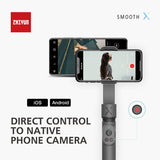 E-electronic XINPU ZHIYUN SMOOTH X Selfie Stick Tripod Smartphone Gimbal Bluetooth Adjustable 2-Axis Stabilizer gray/white For Phone Xiaomi iPhone Samsung