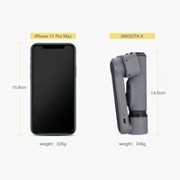 E-electronic XINPU ZHIYUN SMOOTH X Selfie Stick Tripod Smartphone Gimbal Bluetooth Adjustable 2-Axis Stabilizer gray/white For Phone Xiaomi iPhone Samsung