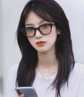 S-sunglasses Anti Radiation Computer Glasses For Volta Women Rectangular Black Acetate Frame Eyewear Anti Blue Light Blocking Ray Wellington Style Glasses Optical Spectacle Eyeglass Replaceable Lenses For Adult 99.9% UV Protection Blue Light