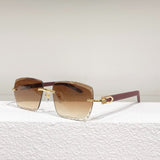 Luxury style sunglass seaside photo trend sunglasses super good looking square polygon cutting frameless glasses brand designe