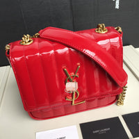H-bag YSL handbag VICKY MEDIUM IN MATELASSÉ LAMBSKIN NO.80021 20.5-17-8cm