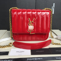 H-bag YSL handbag VICKY MEDIUM IN MATELASSÉ LAMBSKIN NO.80021 20.5-17-8cm