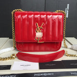 H-bag YSL handbag VICKY MEDIUM IN MATELASSÉ LAMBSKIN NO.80021 20.5-17-8cm