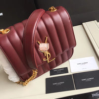 H-bag YSL handbag VICKY MEDIUM IN MATELASSÉ LAMBSKIN NO.80021 20.5-17-8cm