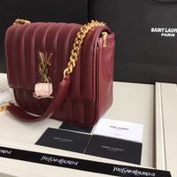 H-bag YSL handbag VICKY MEDIUM IN MATELASSÉ LAMBSKIN NO.80021 20.5-17-8cm