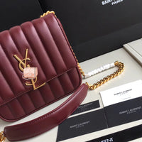 H-bag YSL handbag VICKY MEDIUM IN MATELASSÉ LAMBSKIN NO.80021 20.5-17-8cm