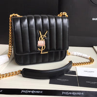 H-bag YSL handbag VICKY MEDIUM IN MATELASSÉ LAMBSKIN NO.80021 20.5-17-8cm