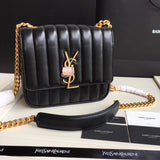 H-bag YSL handbag VICKY MEDIUM IN MATELASSÉ LAMBSKIN NO.80021 20.5-17-8cm